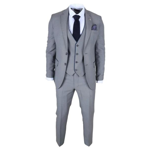 TruClothing IM47 - Men's 3 Piece Grey Tailored Fit Suit
