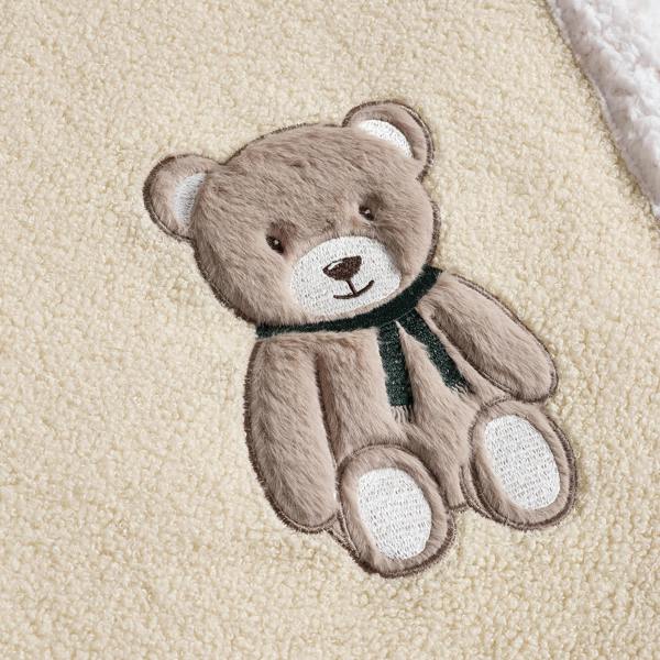 Catherine Lansfield Sherpa Teddy Bear Cosy Fleece Blanket Throw Natural