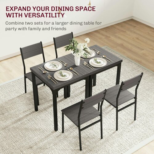 Wyld Haus Bani Wooden Grey Wood Grain 3 Piece Compact Dining Set