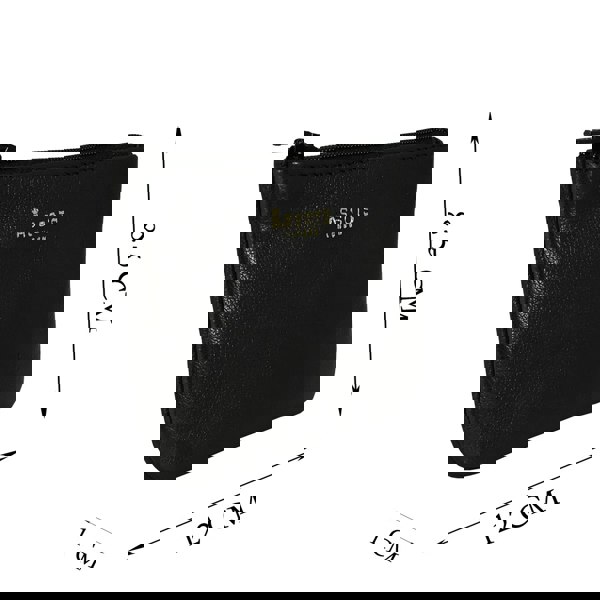 Assots London 'Poppy' Black Full Grain Leather Zip Top Coin Purse