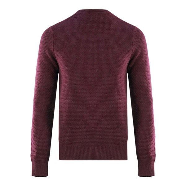 Lyle & Scott Basket Weave Knitted Sweater - Burgundy