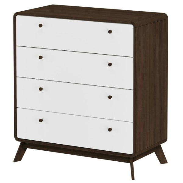Dorel Home LOFT24 Cassie 4 Drawer Dresser WalnutWhite