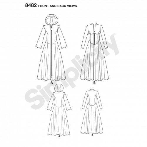 Simplicity Sewing Pattern 8482, Costumes for Women, H5 (6-8-10-12-14) - Intermediate