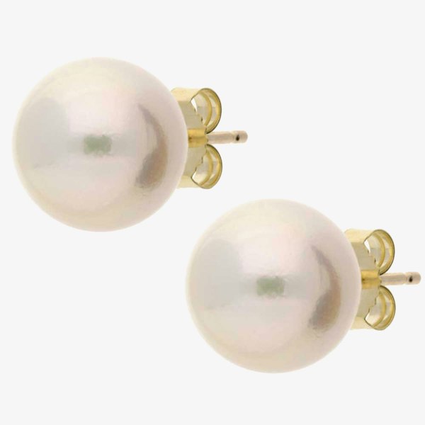 T. H. Baker 9ct Yellow Gold 8.5-9mm Akoya Pearl Stud Earrings EOZ145CM
