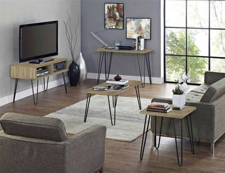 Dorel Home Owen Retro Office Writing Desk in Rustic Oak