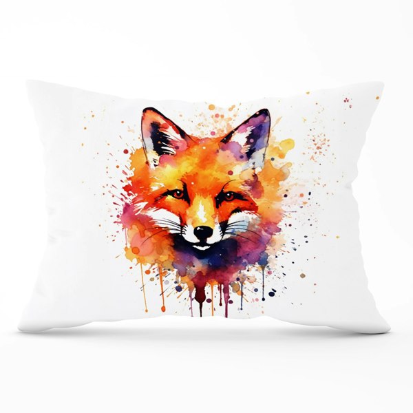 Warren Reed Watercolour Splashart Fox Face Cushions