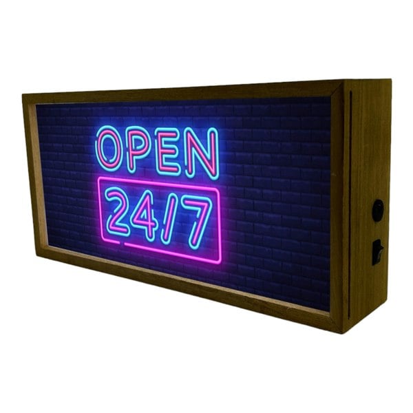Light Box Open 247 Neon Sign