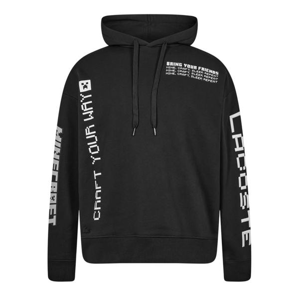 Lacoste Mens Minecraft Loose Hoodie - Black - 