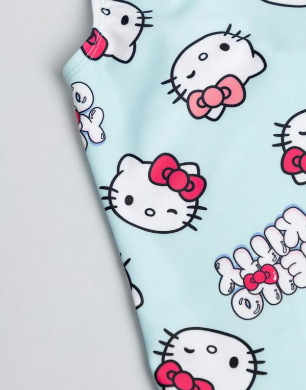 Vanilla Underground Hello Kitty Girls Blue Character AOP 1 Piece Swimming Costume