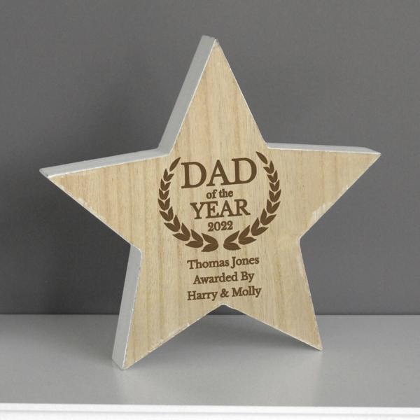 Abode Home & Gifts Personalised 'Dad Of The Year' Star