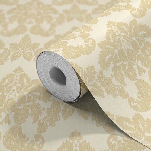 Hoopla Walls Windsor Damask - Sand 10m Wallpaper