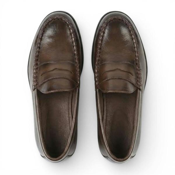 Dolcetto Mens Brown PU Leather Formal Dress Penny Loafers Casual Shoes