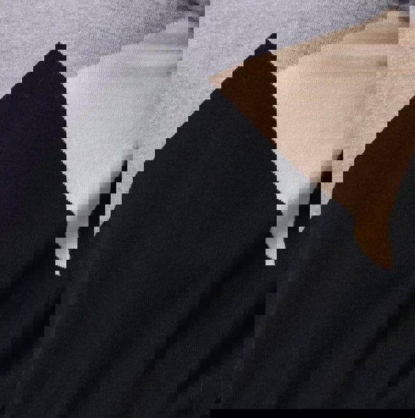 Grey | Colour Block High Neck Slim Jumper
