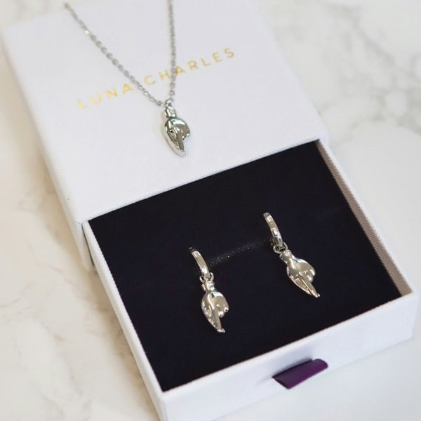 Luna Charles Fingers Crossed Gift Set | Earrings & Necklace | 925 Sterling Silver