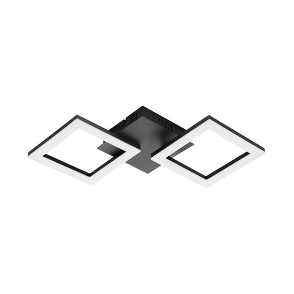 EGLO Paranday-Z Black Steel Smart Control, Colour Changing Ceiling Light, (L) 47cm