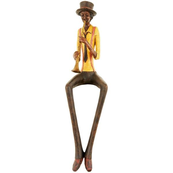 Hill Interiors Sitting Jazz Band Trumpeter - Brown/Yellow - 