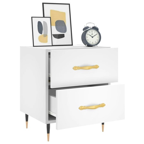 Berkfield Bedside Cabinets 2 pcs White 40x35x47.5 cm Engineered Wood