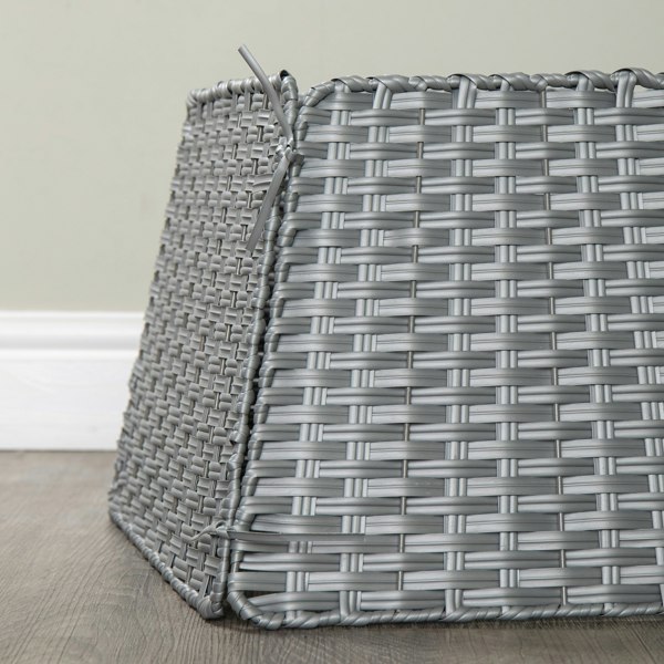 Samuel Alexander 47cm x 46cm Samuel Alexander Foldable Faux Rattan Christmas Tree Skirt in Grey