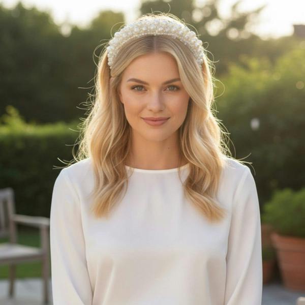 Gold Trip Pearl Padded Headband