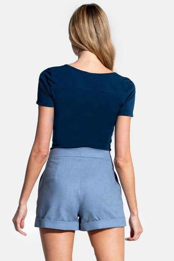 HotSquash Linen Tailored Shorts with Pocket