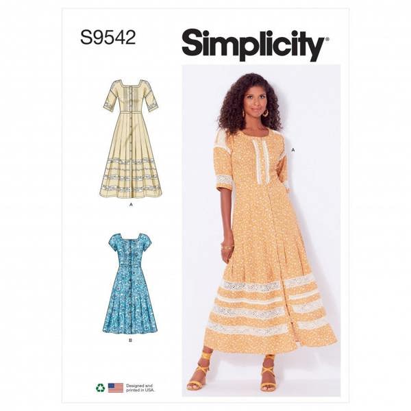 Simplicity Sewing Pattern 9542, Dresses for Women, A (8-10-12-14-16-18-20) - Intermediate
