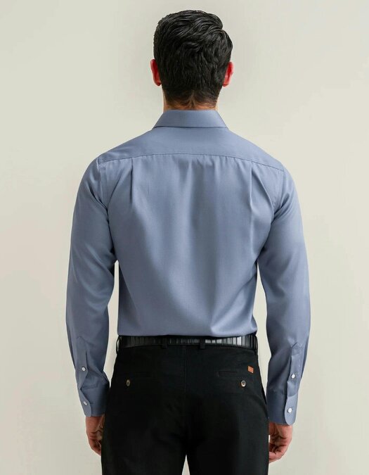 Men's Plain Smart Fit Formal Shirt - Grey