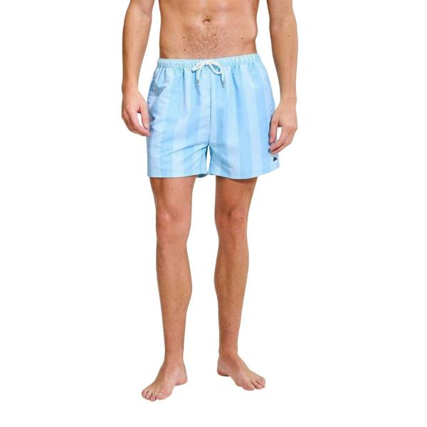 Ellesse Mens Staziona Vertical Stripe Swim Shorts - Light Blue - 
