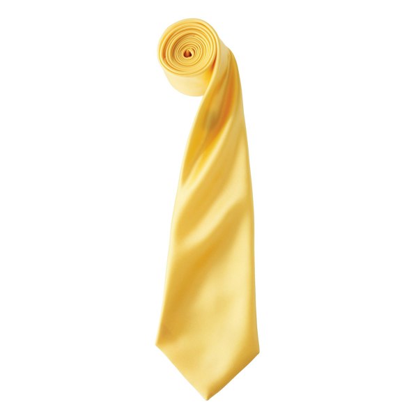 Premier Mens Plain Satin Tie (Narrow Blade) - Sunflower