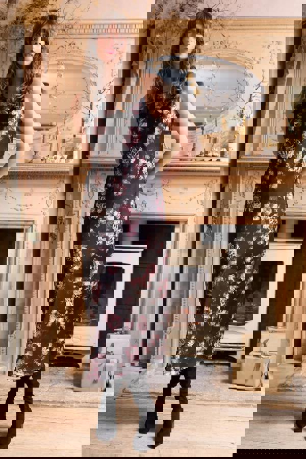 Florence Sleeveless Satin Midi Dress Black | Lily and Me Clothing