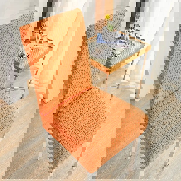 Anyseat Chair Cover Orange Wavey Lines Design with Elastic Material for Dining Room Kitchen Wedding Hotel Banquet Restaurant