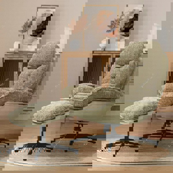 Chenille Lounge Chair with Footstool Living and Home