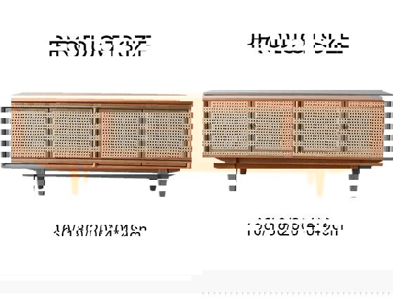 Pavia TV Stand, Rattan & Oak-Weilai Concept-Weilai Concept