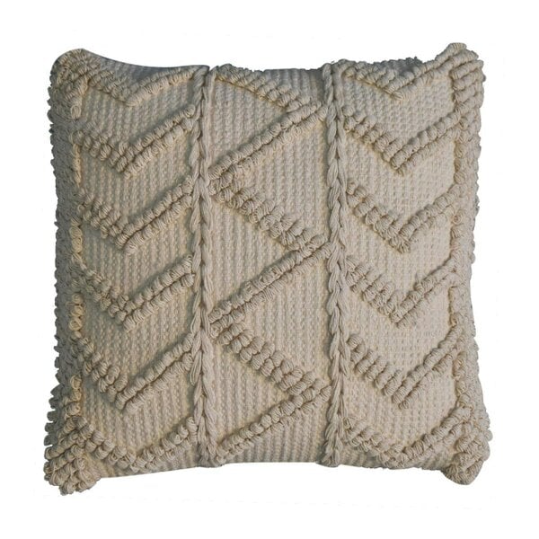 Wyld Haus Set of 2 Snowshill Cream Zig Zag Handwoven Cushion Covers