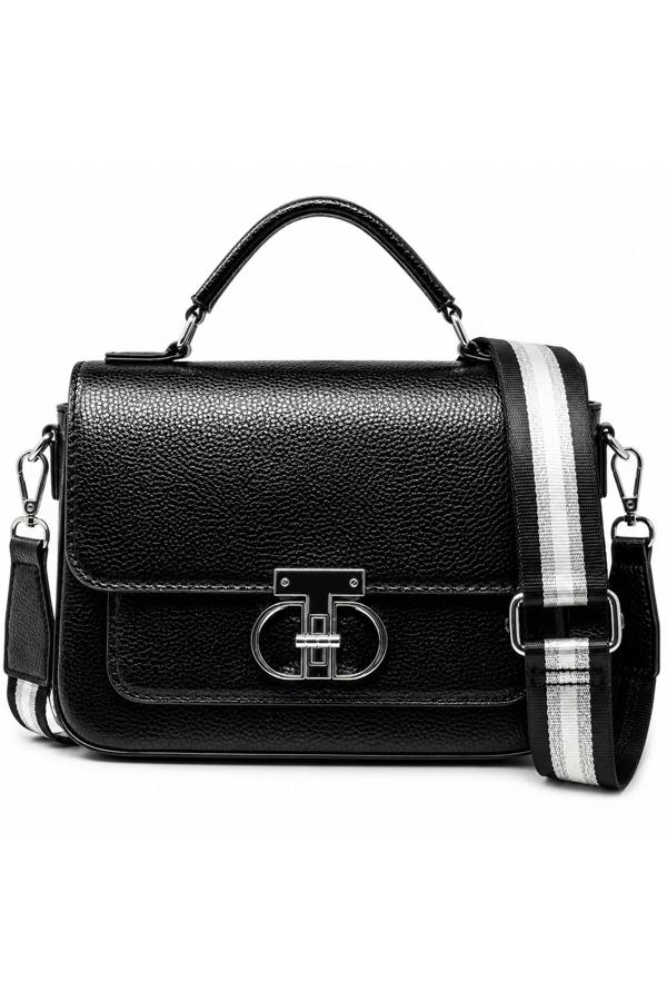 Kitise Metallic Crossbody Bag with Adjustable Wide Strap Turn Lock