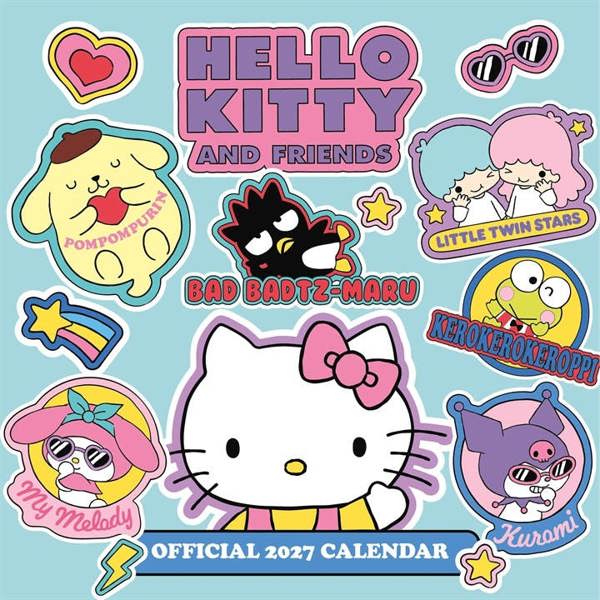 Hello Kitty & Friends Calendar 2027, Wall Calendars, Month To View, Entertainment, Gift