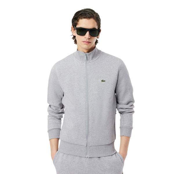 Lacoste Mens Full Zip Sweatshirt - Light Grey - 