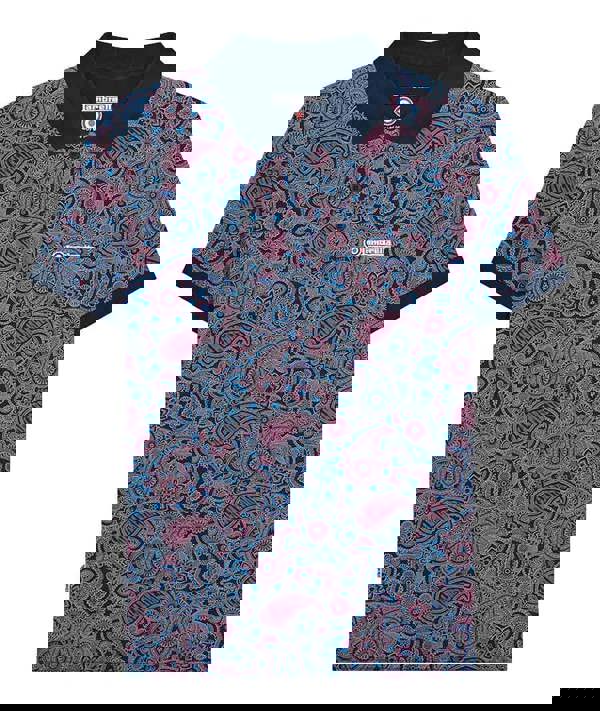 Lambretta Mens Classic Paisley Print Mod Retro Ska Casual Polo