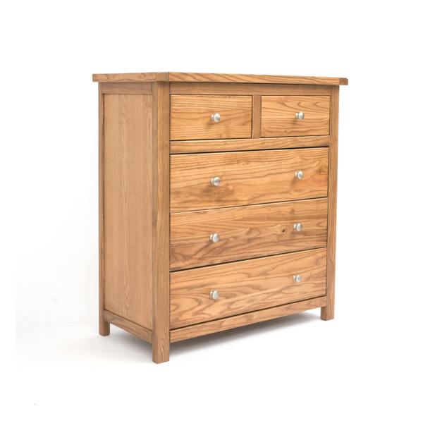 Cabinet Bits Trivento 5 Drawer Chest of Drawers Chrome Knob