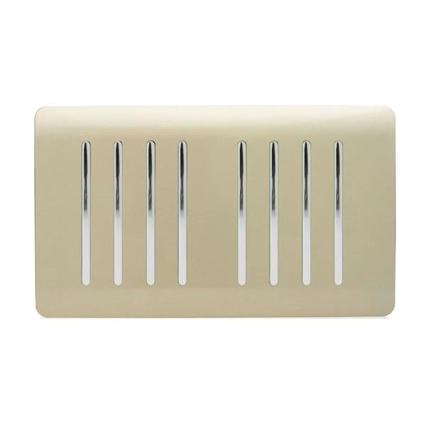 Trendi Switch 8 Gang 1 or 2 Way Light Switch in Champagne Gold