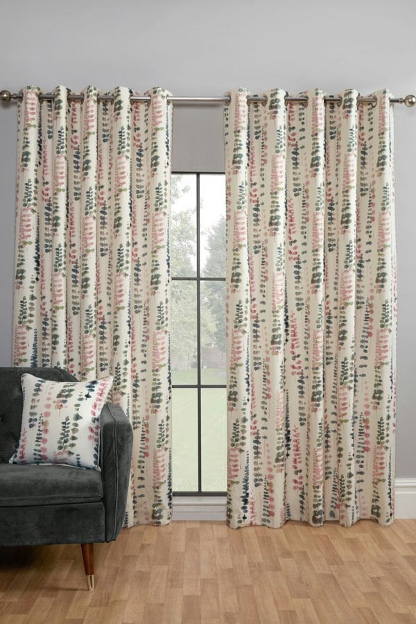 Sundour Santa Maria Eyelet Fully Lined Ready Made Ring Top Curtain Pair