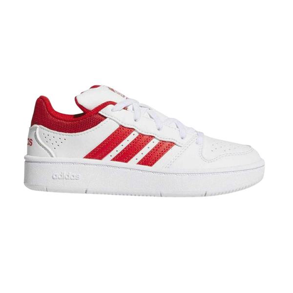 Adidas Childrens/Kids Hoops 3.0 Basketball Shoes - White/Red - 