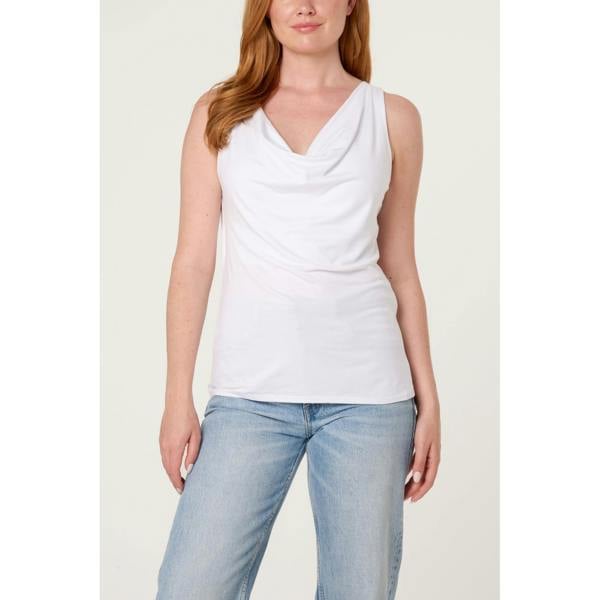 Blue Vanilla Sleeveless Cowl Neck Viscose Jersey Top