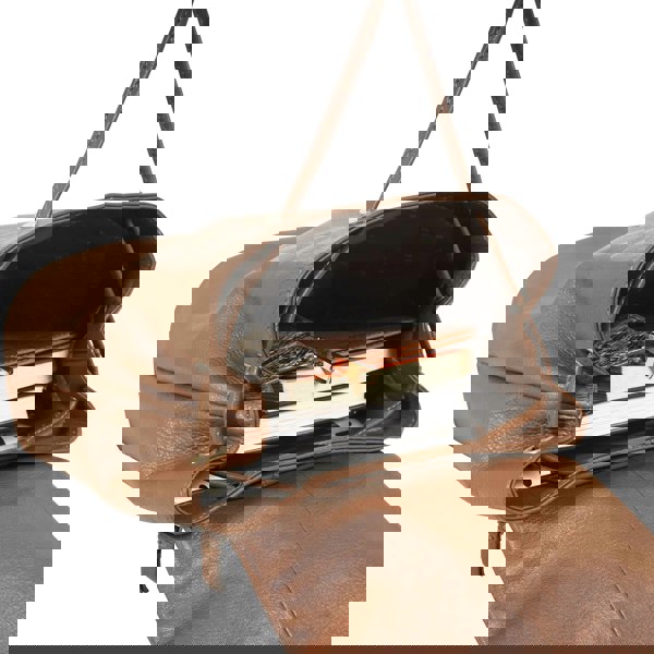 Assots London 'GRACE' Tan Full Grain Leather Flap-over Backpack