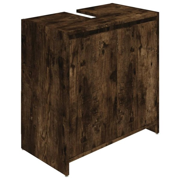 Berkfield Bathroom Cabinet Smoked Oak 60x33x61 cm Engineered Wood