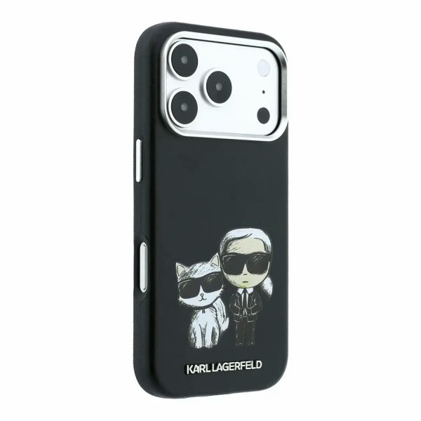 Karl Lagerfeld Smooth Karl & Choupette Bodies Sketch Case with MagSafe for iPhone 17/18 Pro Max 6.9" Black - KLHMP18X6PWKCIDK