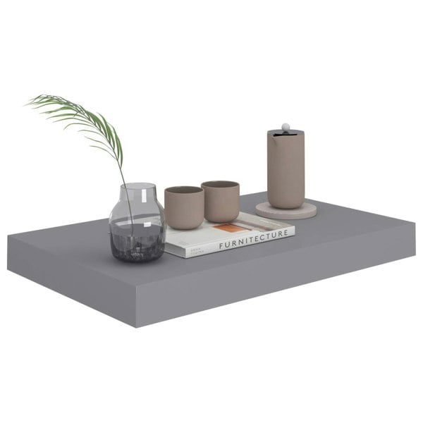 Berkfield Floating Wall Shelves 2 pcs Grey 40x23x3.8 cm MDF
