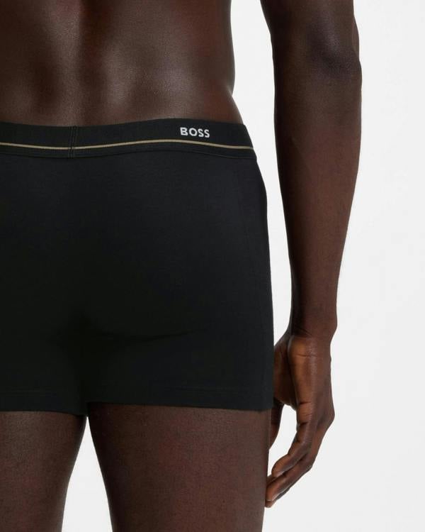 BOSS Orange Five-pack of logo-waistband stretch-cotton boxer briefs  - Black 001, back detail
