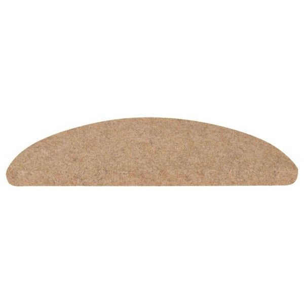 Berkfield Stair Mats Self-adhesive 15 pcs 56x17x3 cm Beige
