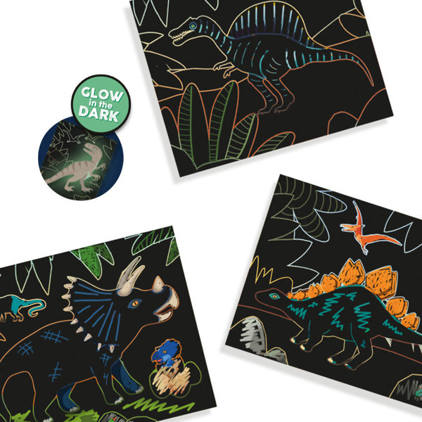  SES Creative Glow in the dark scratch - Dinosaurs