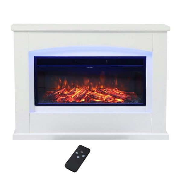 34 Inch Electric Fireplace Suite Temperature Adjustment Room Heater 1800W Fireplaces Living and Home